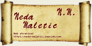 Neda Maletić vizit kartica